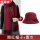 暗红色帽子+围巾