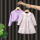 58651紫色套装 开衫+裙子