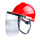 透明面屏+红色安全帽