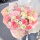 15朵康乃馨+4朵粉玫瑰混搭花束