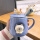 蓝色猫咪盖(猫抓勺+瓷勺)+吸管