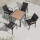 4黑色椅+1【80x80塑木方桌】