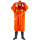 橙色带反光条长款雨披雨衣