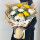11朵黄白菊花混搭花束-尤加利B款