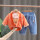 X230111英文date衬衣三件套橘色