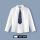 白色 衬衫+斜纹藏青领带