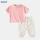 粉色T恤+白底小花裤子