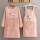 帆布韩版和平鸽长袖粉色+背带