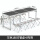 1.8米深灰色三折铝桌+8布凳