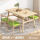原木色1桌4椅-绿皮坐垫 一桌四椅
