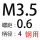 M3.5*螺距0.6*D4*50(钢用）