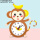 布艺卡通时钟-小猴
