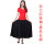 纯大红V领短袖+黑色长裙