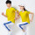 黄色套装【C16白裤蓝条】
