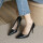 温州皮鞋女-黑色(7cm)