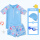 蓝色枫叶三·件套泳衣+泳帽+泳