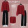 3736#红色毛衣黑色休闲裤 两件8