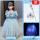 蓝裙+拖纱+发光裙撑+皇冠魔法棒