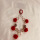 红色毛球透明水晶珠链+卡片