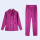 男西服领紫色长袖上衣裤子