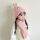 粉红色英文兔帽子+围巾+2-8岁+49