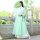 浅绿色 苎麻连衣裙
