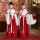 雀栖K22166连体广袖:白衣红裙发