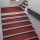 拉绒楼梯垫-竖条纹正红色