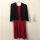 1621黑色披肩短.款+酒红色背心裙