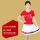 T1107大红短袖+6015白裙