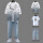 HC35白色/衬衫+H短.袖+牛仔.裤