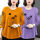黄色紫色莲花长袖2件装