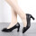 女单鞋2024最新款-温州皮鞋-黑色皮8cm