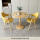 黄色2布椅+60原木色圆桌