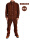 T棕色单层全皮上衣+裤子长版牛皮手套