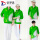 绿色外套+白色印花ku子+chang袖T