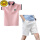 粉色T恤+白色短裤