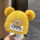 Lucky熊双球毛线帽黄色