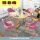 原木色圆桌+粉色布椅