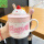 冰沙陶瓷杯粉色~球球勺+吸管