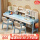 【蓝白色】单桌+z字椅*2