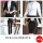 黑外套+白衬衣+西裤+半裙