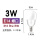 E14螺口 塑包铝球泡 3W (买9送1)