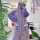 紫鸭子睡袍+睡裤加厚800克柔面