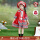 K24035女童红色:帽子+连衣裙+包