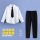 白色 衬衣+藏青长裤+黑色领带