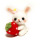 抱草莓兔子钥匙环