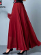 酒红色雪纺裙长87cm