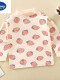 樱粉色 草莓高领上衣六一儿童节礼物