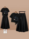 F半身裙套装-T39黑色+黑色裙